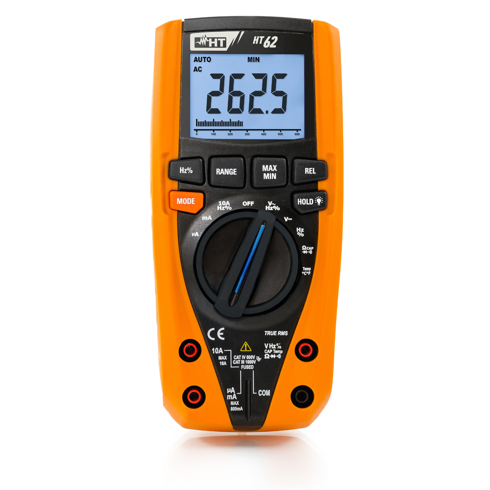 HT-Instruments HT62 Digitales Multimeter TRMS, 4 stellige Anzeige, 6000 Digits, Bargraph, CAT IV