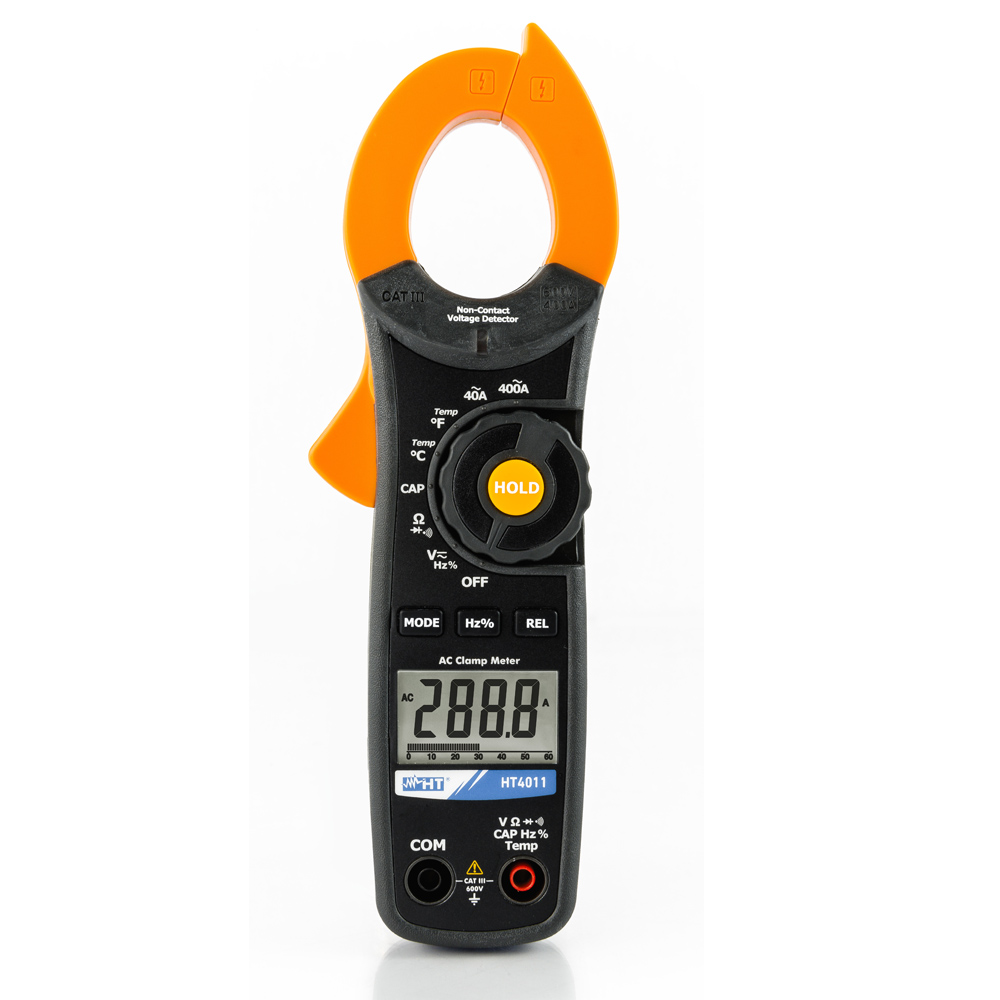 HT-Instruments HT4011 Robuste Stromzange bis 400A AC und 600V AC/DC mit spannungs-Sensor