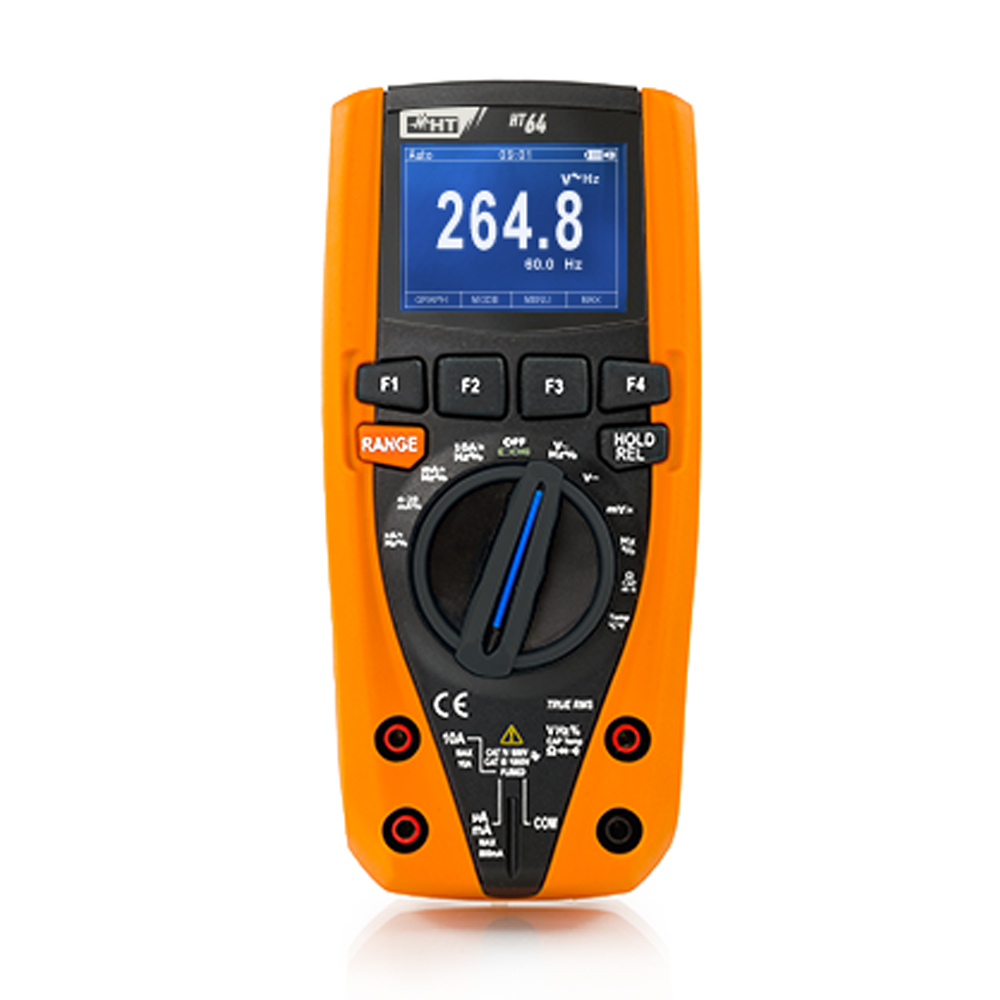 HT-Instruments HT64 Digitales Multimeter TRMS, 4 stellige Anzeige, 6000 Digits, Datenlogger, Bargrap