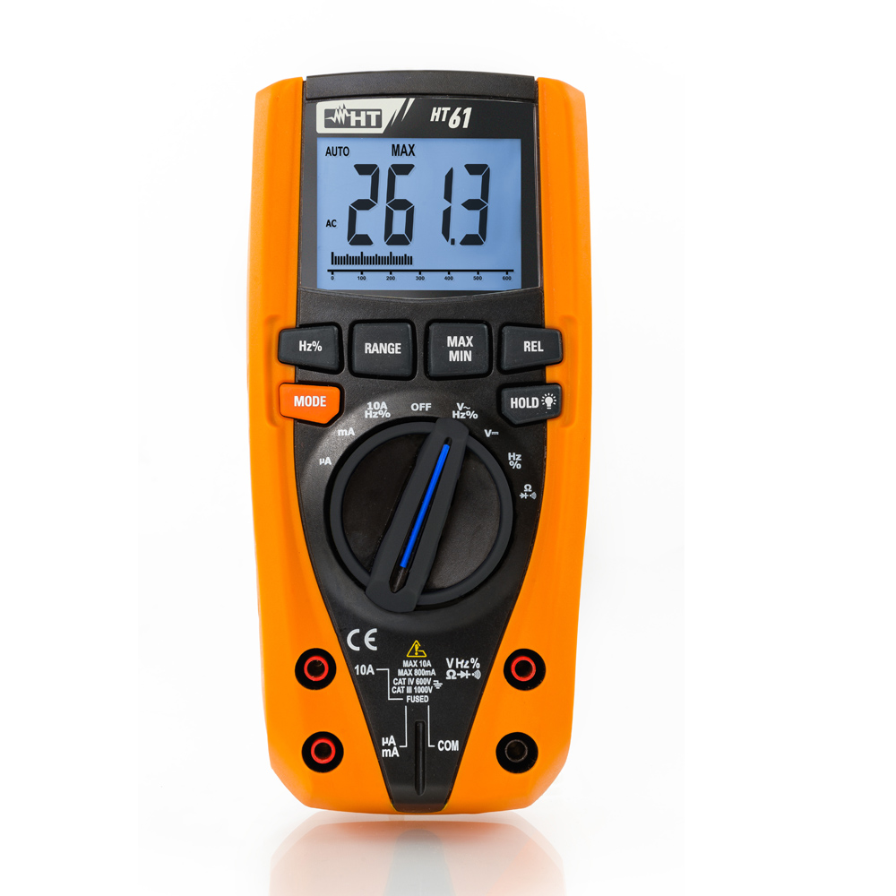 HT-Instruments HT61 Digitales Multimeter TRMS, 4 stellige Anzeige, 6000 Digits, Bargraph, CAT IV