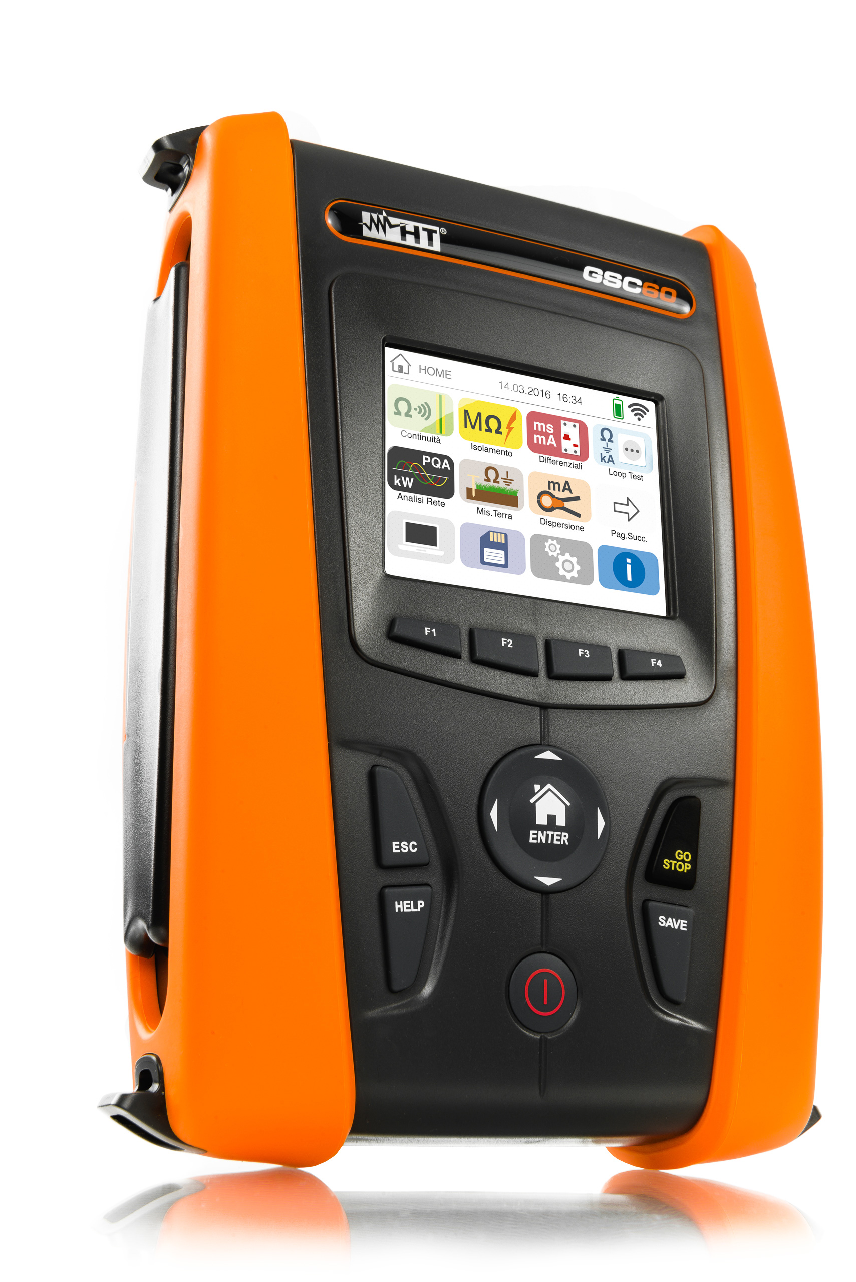 HT-Instruments GSC60 VDE0100 Installationstester & 3 Phasen Netz-/ Energieanalysator CAT IV mit Farb-Touchscreen und WLAN